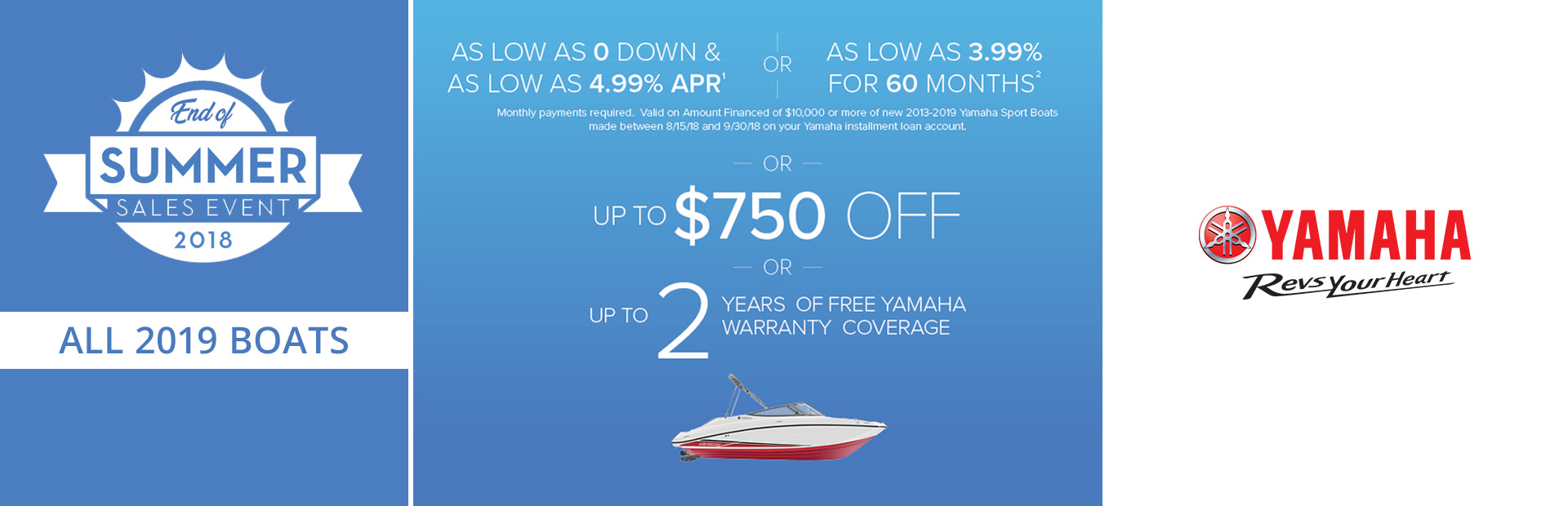 Yamaha: End of Summer Sales Event - 2019 Boats